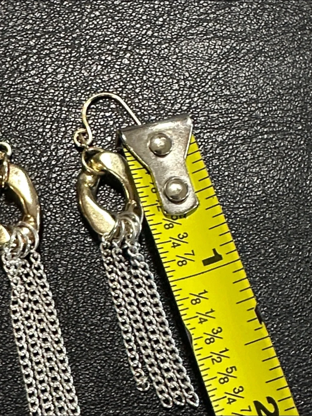 Premier Designs Two Tone Chain Link Tassel Drop Earrings